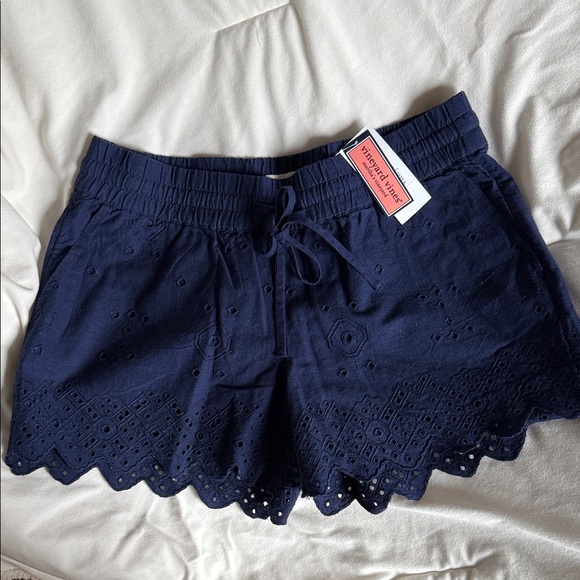 Universal Thread Pants - Universal Thread Dark Blue High Waist Eyelet Shorts